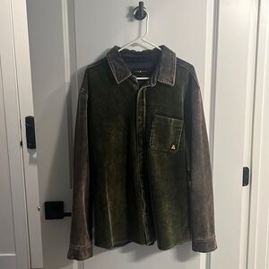 Teddy Fresh - Corduroy Acid Wash Work Shirt 
Olive / L